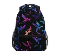 Kcldeci Kids Backpack for Boys Girls Elementary School Backpacks Fly Dragons on Black Boys Children Bookbags Primary Kindergarten Backpack M