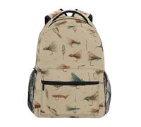 Kcldeci Kids Backpack for Boys Girls Elementary School Backpacks Fly Fishing Lures Boys Children Bookbags Primary Kindergarten Backpack S