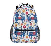 Kcldeci Kids Backpack for Boys Girls Elementary School Backpacks Folk Art Dala Horse Boys Children Bookbags Primary Kindergarten Backpack S