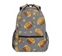 Kcldeci Kids Backpack for Boys Girls Elementary School Backpacks Football and Star Gray Boys Children Bookbags Primary Kindergarten Backpack M