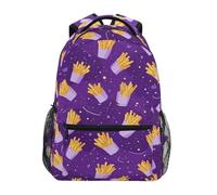 Kcldeci Kids Backpack for Boys Girls Elementary School Backpacks French Fries Lilac Boys Children Bookbags Primary Kindergarten Backpack S