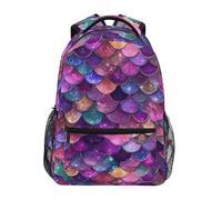 Kcldeci Kids Backpack for Boys Girls Elementary School Backpacks Glittering Bling Mermaid Scale Boys Children Bookbags Primary Kindergarten Backpack S