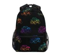 Kcldeci Kids Backpack for Boys Girls Elementary School Backpacks Gradient Monster Truck1 Boys Children Bookbags Primary Kindergarten Backpack M