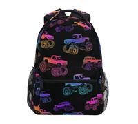 Kcldeci Kids Backpack for Boys Girls Elementary School Backpacks Gradient Monster Truck2 Boys Children Bookbags Primary Kindergarten Backpack S