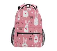 Kcldeci Kids Backpack for Boys Girls Elementary School Backpacks Love Bunnys and Hearts Boys Children Bookbags Primary Kindergarten Backpack M