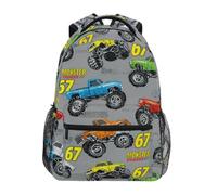 Kcldeci Kids Backpack for Boys Girls Elementary School Backpacks Monster Struck 67 (1) Boys Children Bookbags Primary Kindergarten Backpack M