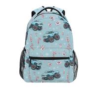 Kcldeci Kids Backpack for Boys Girls Elementary School Backpacks Monster Truck and Candy Cane Boys Children Bookbags Primary Kindergarten Backpack S