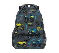 Kcldeci Kids Backpack for Boys Girls Elementary School Backpacks Monster Trucks Boys Children Bookbags Primary Kindergarten Backpack M