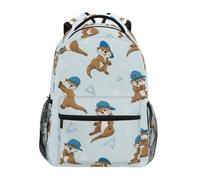 Kcldeci Kids Backpack for Boys Girls Elementary School Backpacks Otters Blue Baseball Caps Boys Children Bookbags Primary Kindergarten Backpack M
