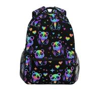 Kcldeci Kids Backpack for Boys Girls Elementary School Backpacks Pandas Rainbow Boys Children Bookbags Primary Kindergarten Backpack M