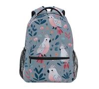 Kcldeci Kids Backpack for Boys Girls Elementary School Backpacks Parrot on Gray Boys Children Bookbags Primary Kindergarten Backpack S