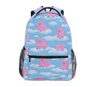 Kcldeci Kids Backpack for Boys Girls Elementary School Backpacks Pink Fly Pigs and Clouds Boys Children Bookbags Primary Kindergarten Backpack S