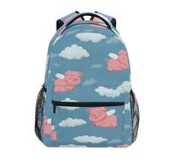 Kcldeci Kids Backpack for Boys Girls Elementary School Backpacks Pink Fly Pigs with Wings Boys Children Bookbags Primary Kindergarten Backpack S