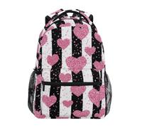 Kcldeci Kids Backpack for Boys Girls Elementary School Backpacks Pink Glitter Hearts Boys Children Bookbags Primary Kindergarten Backpack M