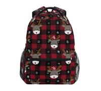 Kcldeci Kids Backpack for Boys Girls Elementary School Backpacks Reindeer Head and Snowflake Boys Children Bookbags Primary Kindergarten Backpack S