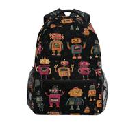 Kcldeci Kids Backpack for Boys Girls Elementary School Backpacks Robots Retro Monsters Boys Children Bookbags Primary Kindergarten Backpack S
