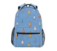 Kcldeci Kids Backpack for Boys Girls Elementary School Backpacks Rocket Adventure Star Boys Children Bookbags Primary Kindergarten Backpack M