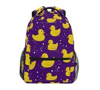 Kcldeci Kids Backpack for Boys Girls Elementary School Backpacks Rubber Ducky Purple Boys Children Bookbags Primary Kindergarten Backpack M