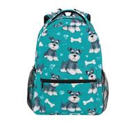 Kcldeci Kids Backpack for Boys Girls Elementary School Backpacks Schnauzer Dog Bones Boys Children Bookbags Primary Kindergarten Backpack M