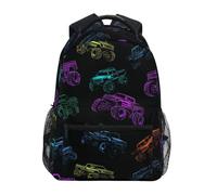 Kcldeci Kids Backpack for Boys Girls Elementary School Backpacks Shining Monster Truck Boys Children Bookbags Primary Kindergarten Backpack S