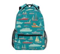 Kcldeci Kids Backpack for Boys Girls Elementary School Backpacks Ships and Boats Boys Children Bookbags Primary Kindergarten Backpack M