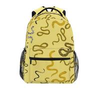 Kcldeci Kids Backpack for Boys Girls Elementary School Backpacks Snake on Light Yellow Boys Children Bookbags Primary Kindergarten Backpack S