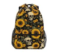 Kcldeci Kids Backpack for Boys Girls Elementary School Backpacks Sunflowers Horror Skulls Boys Children Bookbags Primary Kindergarten Backpack S
