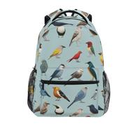 Kcldeci Kids Backpack for Boys Girls Elementary School Backpacks Various Birds Boys Children Bookbags Primary Kindergarten Backpack M