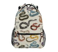 Kcldeci Kids Backpack for Boys Girls Elementary School Backpacks Various Snake Shapes and Colors Boys Children Bookbags Primary Kindergarten Backpack S