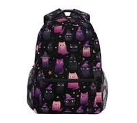 Kcldeci Kids Backpack for Boys Girls Elementary School Backpacks Witchcraft Cat Halloween Boys Children Bookbags Primary Kindergarten Backpack S