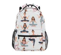 Kcldeci Kids Backpack for Boys Girls Elementary School Backpacks Women Doing Yoga Poses Boys Children Bookbags Primary Kindergarten Backpack S