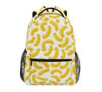 Kcldeci Kids Backpack for Boys Girls Elementary School Backpacks Yellow Macaroni Pasta Boys Children Bookbags Primary Kindergarten Backpack M