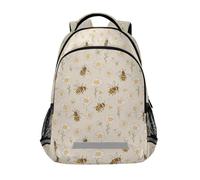 Kcldeci Kids Backpack for Girls Boys Bees and Daisies School Backpacks Elementary Bookbags School Book Bag Travel Daypack