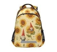 Kcldeci Kids Backpack for Girls Boys Bees Gnomes Sunflower School Backpacks Elementary Bookbags School Book Bag Travel Daypack