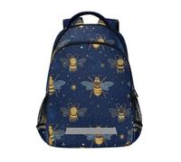 Kcldeci Kids Backpack for Girls Boys Bees Stars Blue School Backpacks Elementary Bookbags School Book Bag Travel Daypack