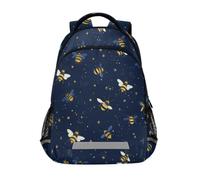 Kcldeci Kids Backpack for Girls Boys Bees Stars School Backpacks Elementary Bookbags School Book Bag Travel Daypack