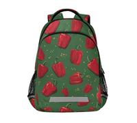 Kcldeci Kids Backpack for Girls Boys Bell Pepper Chili School Backpacks Elementary Bookbags School Book Bag Travel Daypack