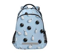 Kcldeci Kids Backpack for Girls Boys Bowling with Black Pins Ball School Backpacks Elementary Bookbags School Book Bag Travel Daypack