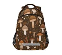 Kcldeci Kids Backpack for Girls Boys Brown Mushrooms2 School Backpacks Elementary Bookbags School Book Bag Travel Daypack