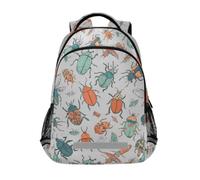 Kcldeci Kids Backpack for Girls Boys Bugs in A Cartoon Style School Backpacks Elementary Bookbags School Book Bag Travel Daypack
