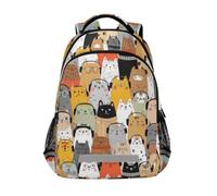 Kcldeci Kids Backpack for Girls Boys Cartoon Cats School Backpacks Elementary Bookbags School Book Bag Travel Daypack