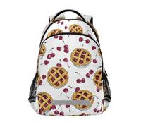 Kcldeci Kids Backpack for Girls Boys Cartoon Cherry Pie School Backpacks Elementary Bookbags School Book Bag Travel Daypack