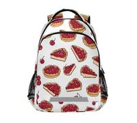 Kcldeci Kids Backpack for Girls Boys Cartoon Cherry Pie1 School Backpacks Elementary Bookbags School Book Bag Travel Daypack