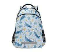 Kcldeci Kids Backpack for Girls Boys Cartoon Grasshoppers Blue School Backpacks Elementary Bookbags School Book Bag Travel Daypack