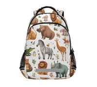 Kcldeci Kids Backpack for Girls Boys Cartoon Wildlife Park Animals School Backpacks Elementary Bookbags School Book Bag Travel Daypack