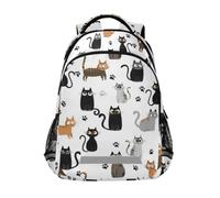 Kcldeci Kids Backpack for Girls Boys Cats in Various Poses School Backpacks Elementary Bookbags School Book Bag Travel Daypack
