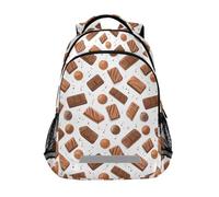 Kcldeci Kids Backpack for Girls Boys Chocolate Bars Balls School Backpacks Elementary Bookbags School Book Bag Travel Daypack