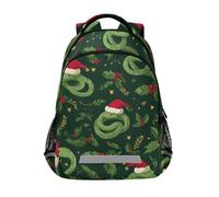 Kcldeci Kids Backpack for Girls Boys Christmas Snakes School Backpacks Elementary Bookbags School Book Bag Travel Daypack
