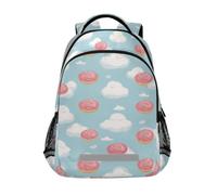 Kcldeci Kids Backpack for Girls Boys Cloud and Doughnut School Backpacks Elementary Bookbags School Book Bag Travel Daypack