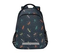 Kcldeci Kids Backpack for Girls Boys Colorful Ants on A Navy Blue School Backpacks Elementary Bookbags School Book Bag Travel Daypack